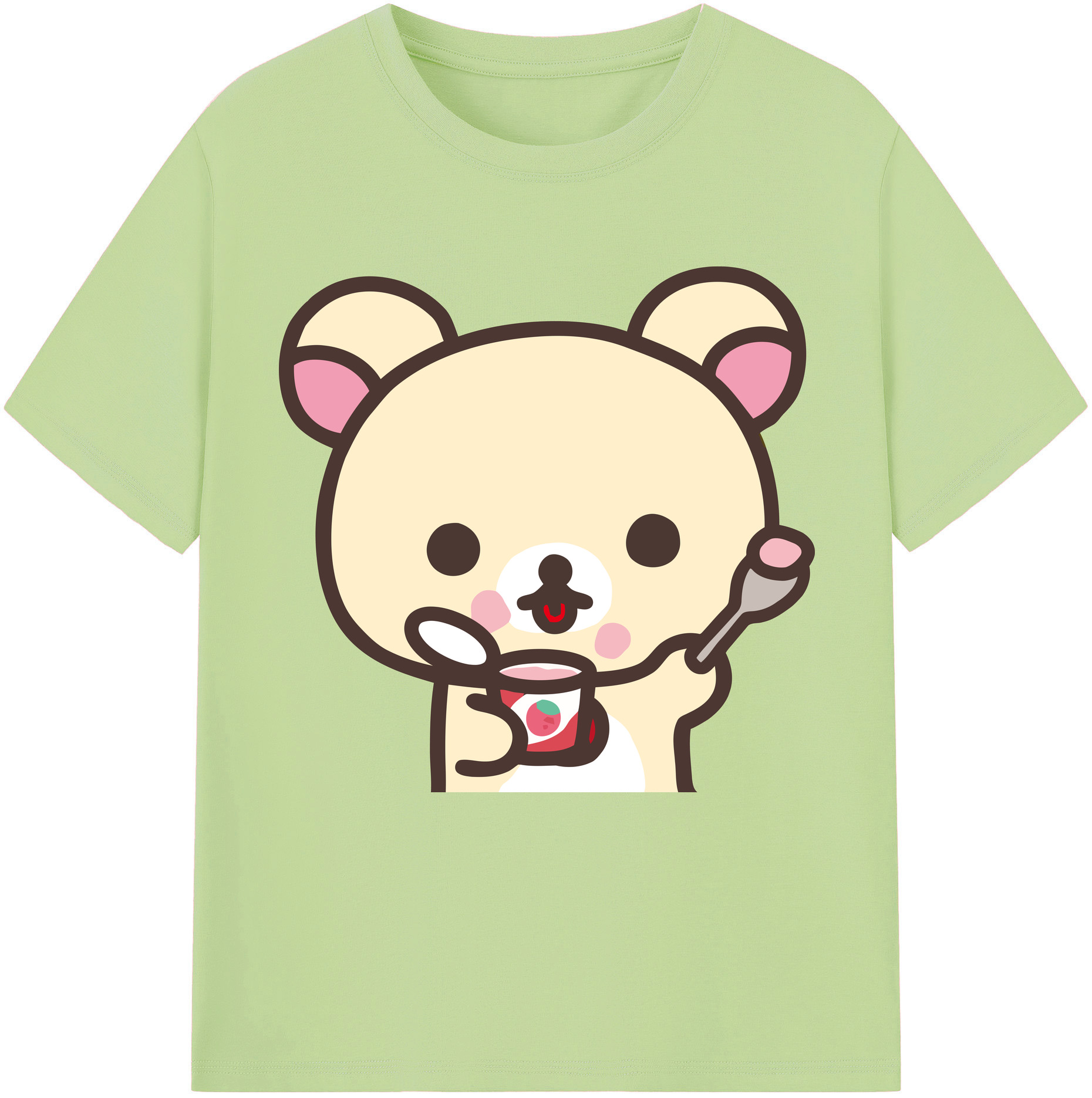（画像用） リラックマ リラックマ キイロイトリ Rilakkuma Korilakkuma Kiiroitori 綿100％半袖Tシャツ（フロントプリント）